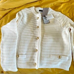 Massimo dutti gold button cardigan M